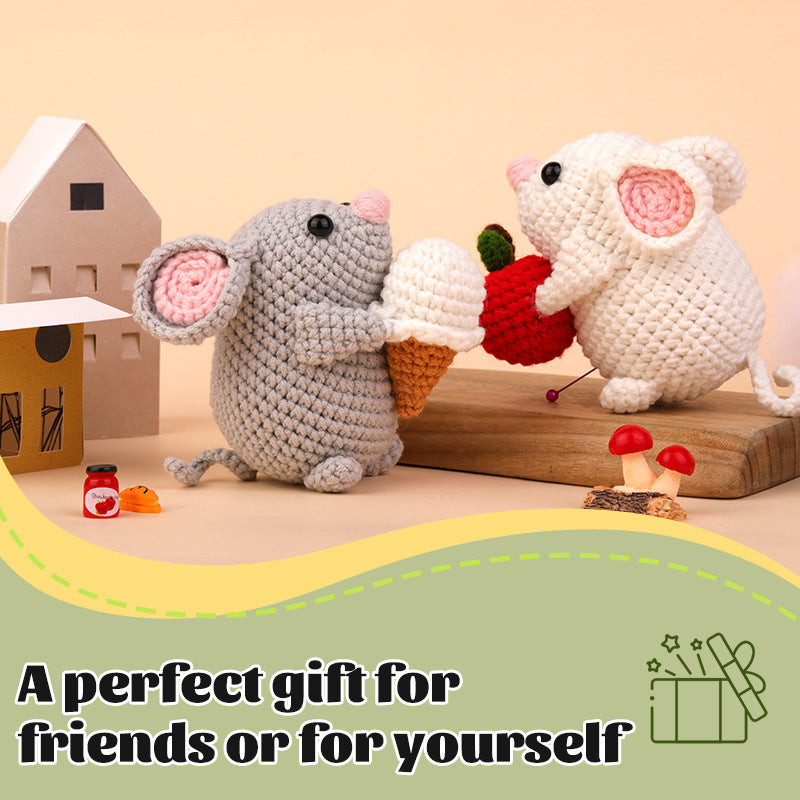Animal Crocheting Knitting Kit with Step-by-Step Video Tutorials, Gift for Adults Kids-0