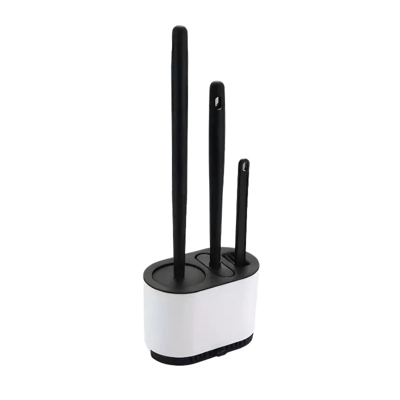 Toilet Brush with No-Slip Silicone Long Handle Set-0
