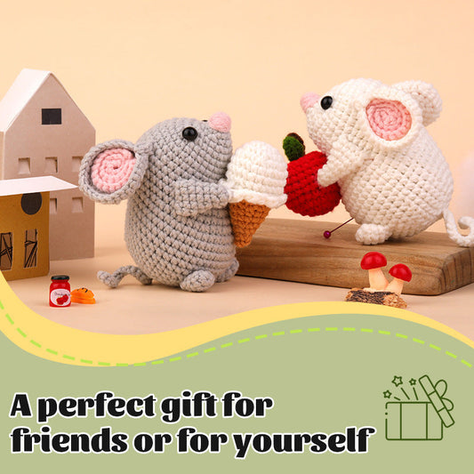 Animal Crocheting Knitting Kit with Step-by-Step Video Tutorials, Gift for Adults Kids-0