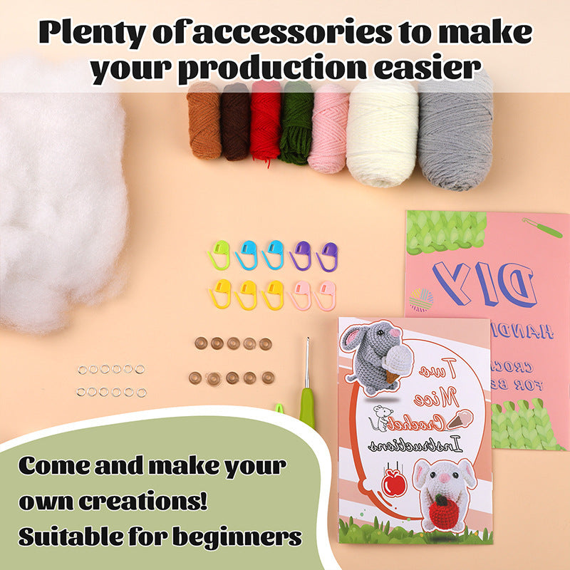 Animal Crocheting Knitting Kit with Step-by-Step Video Tutorials, Gift for Adults Kids-1