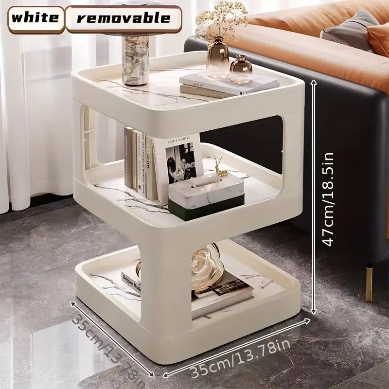 Chic Nordic-Inspired Bedside Table - Beige-1
