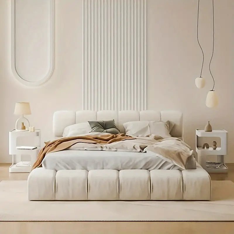 Chic Nordic-Inspired Bedside Table - Beige-2
