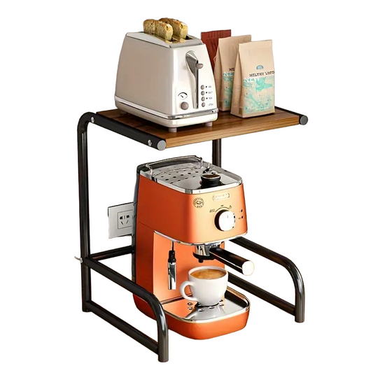 Multifunctional Microwave Storage Shelf - Kitchen Organizer and Oven Holder- Black-0