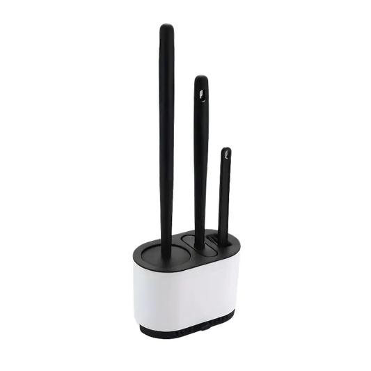 Toilet Brush with No-Slip Silicone Long Handle Set-0